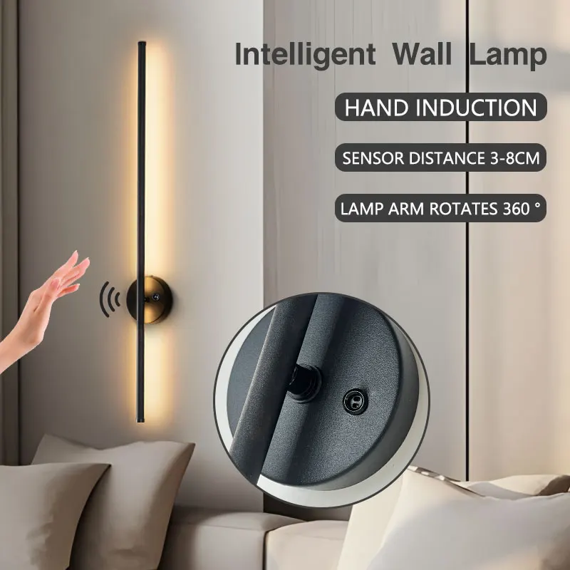 

Indoor Wall Lights Hand Sweep Sensor Switch LED Wall Lamps for Corridor Aisle Interior Bedroom Wall Sconce Lighting AC85-265V