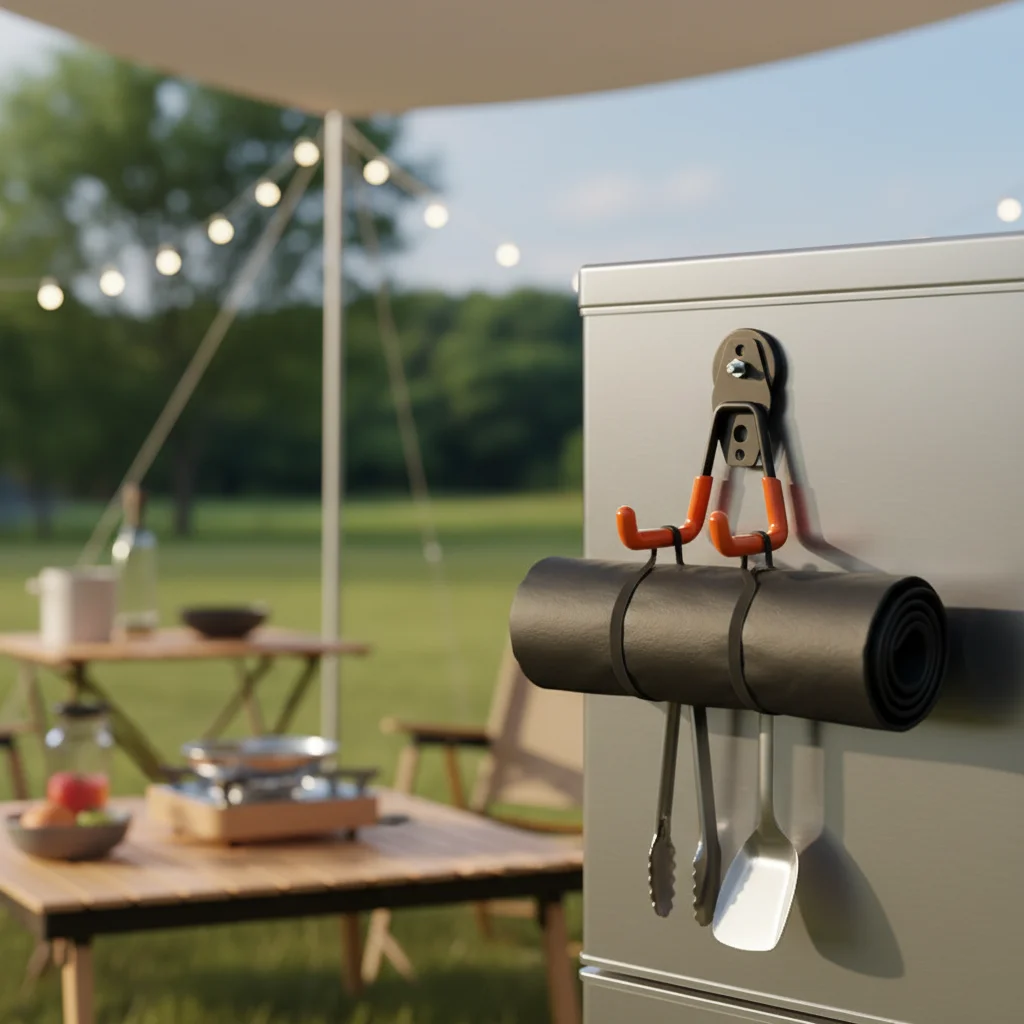 Heavy Duty Magnetic Hook Scratch-Proof for Camping Kitchen Fridge Canopy Tent Neodymium Rubber Coated Hanger Durable Gear