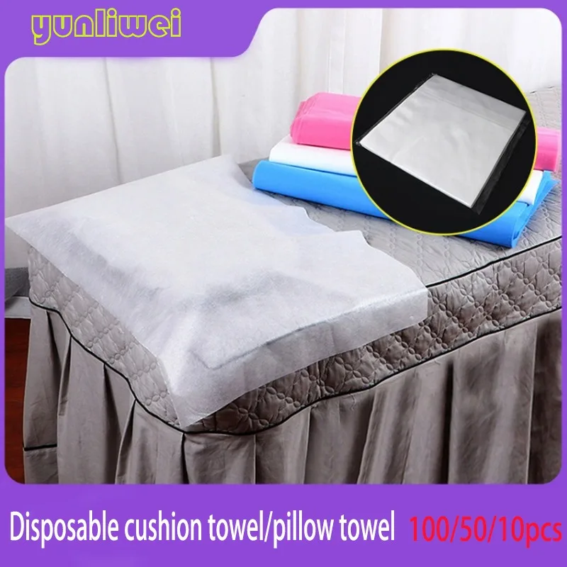 100-10pcs Disposable Face Cradle Cover Nonwoven Pillow Paper Waterproof Massage Spa Table for Disposable Beauty Headrest Cover