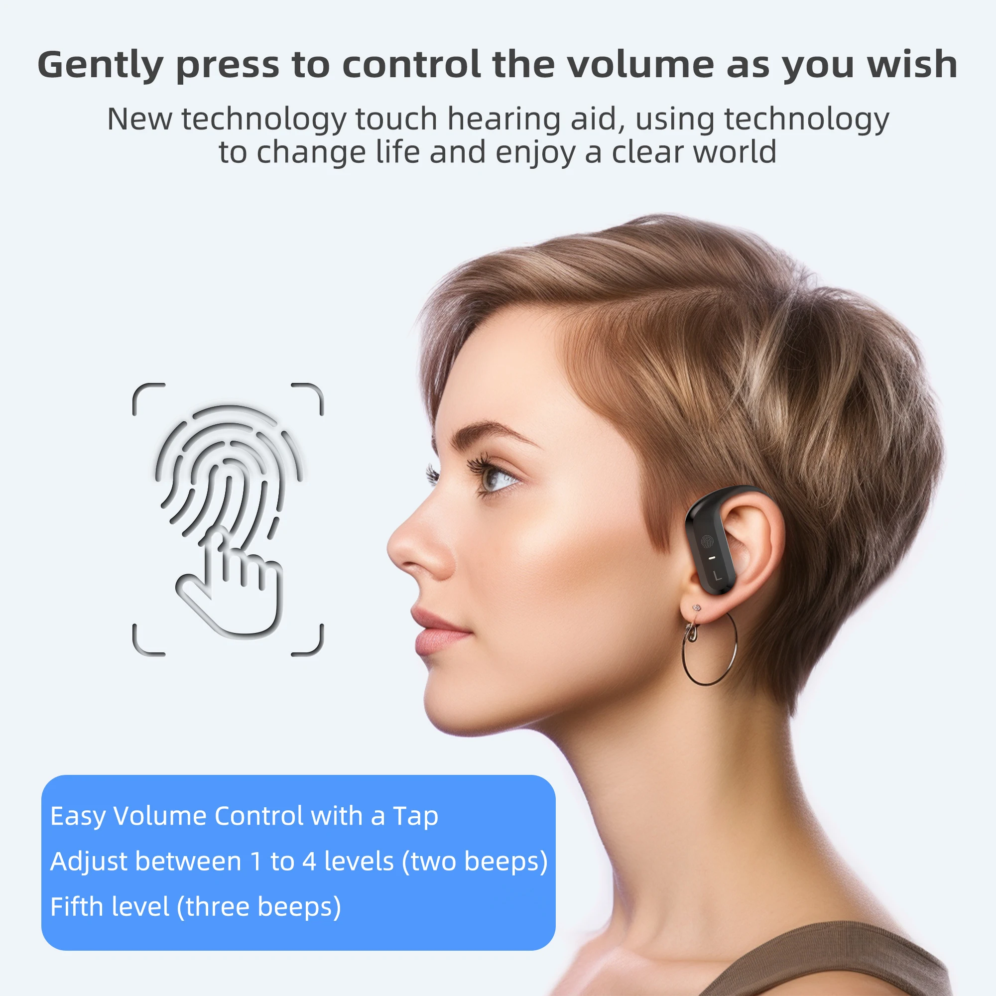 Rechargeable  intelligent hearing aid digital processing environmental protection design deafness comfort clear noise reduction