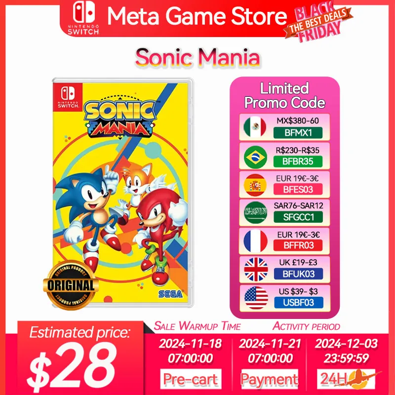 Sonic Mania Nintendo Switch Game Deals Physical for Nintendo Switch OLED Nintendo Switch Lite Nintendo Switch Game Cards