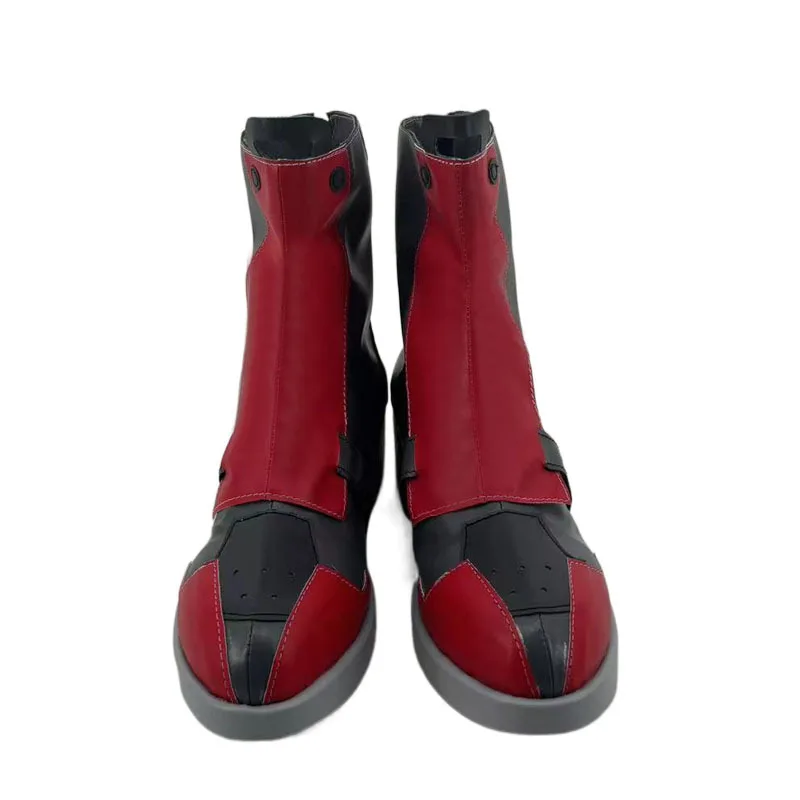 Game Wuthering Waves Scar Cosplay Shoes Anime Red Short Boots Scar Cosplay Costume Prop Shoes for Halloween Carnival Party