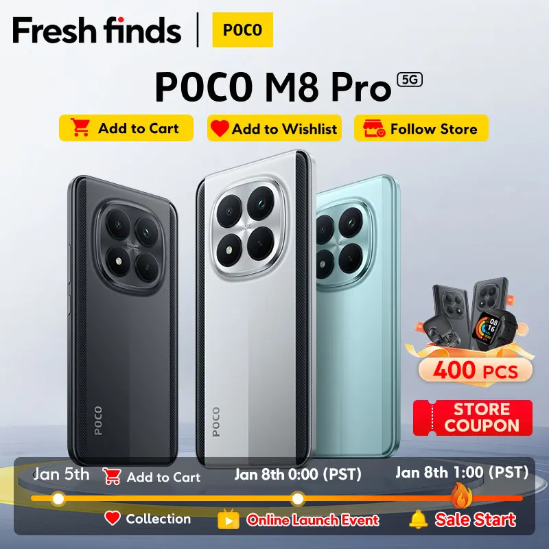 【World Premiere】POCO M8 Pro 5G New Smartphone Global Version arrives, 6.83" CrystalRes 1.5K AMOLED display