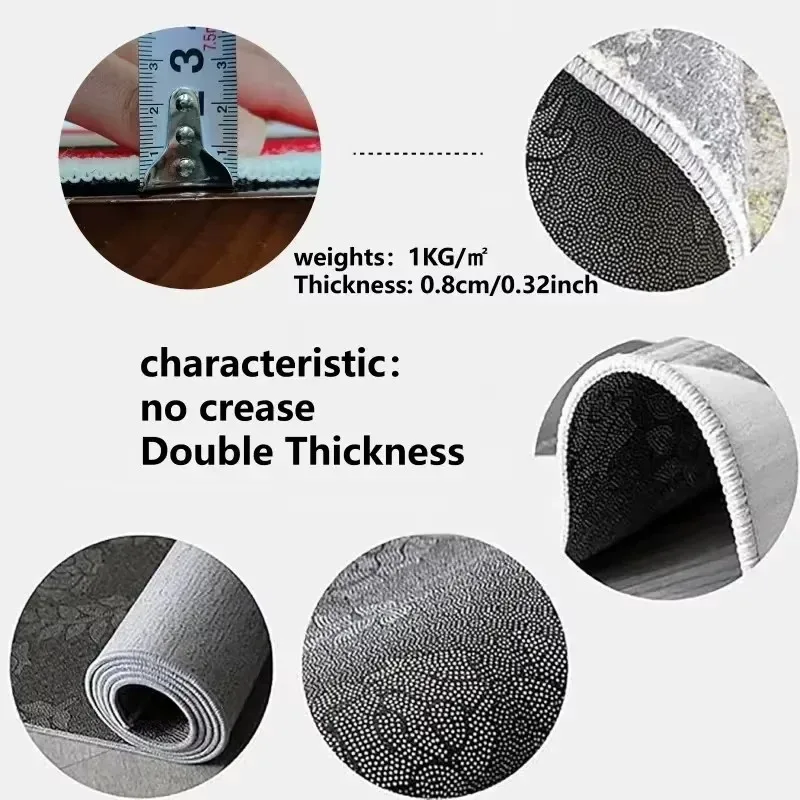 VIKAMA الكرتون الإنسان نمط سجادة غرفة النوم غرفة المعيشة ديكور السجاد السرير الكلمة حصيرة مقاوم للماء ديكور المنزل