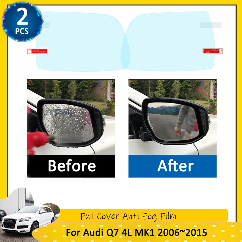 For Audi Q7 4L MK1 2006~2015 2007 2008 2009 2010 Car Films Full Cover Anti Fog Film Rearview Mirror parts accessories Rain Auto