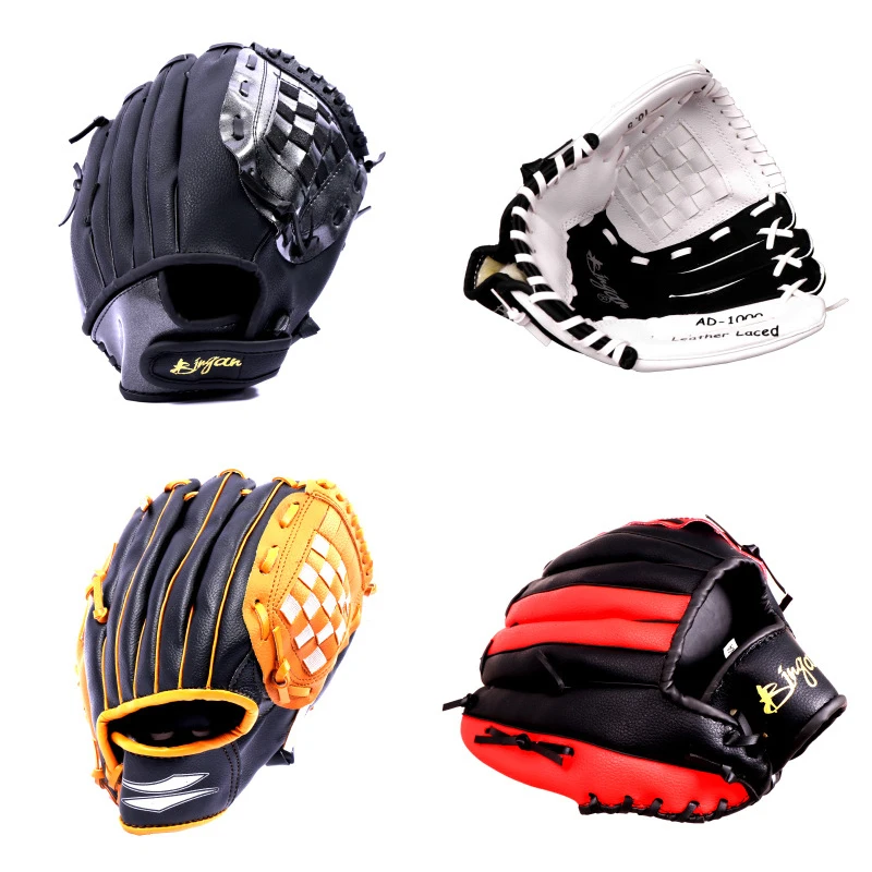 Baseball Softball Gloves For Children Left Pitcher Inner And Outer Field Thick PVC Training For Outdoor Sports Gym Exercise