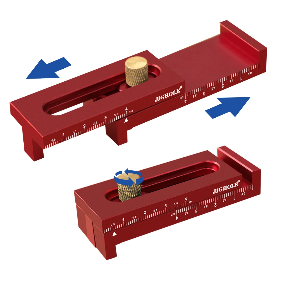 Table Saw Gaps Gauge 5-40mm Woodworking Mortise and Tenon Tool Movable Measuring Block Line Sawtooth Ruler,Depth Measuring Ruler