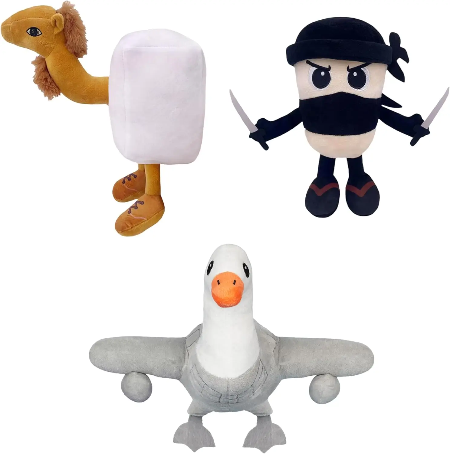 

Итальянский плюш Brainrot, 3 шт., включает капучино Assassino, Frigo Camelo и Bombombini Gusini, специально разработан для фанатов