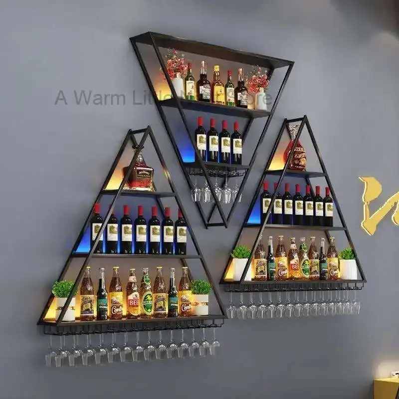 

Portable Display Wine Cabinet Whiskey Luxury Storage Outside Buffet Wine Cabinet Antique Rustic Modern Metal Estante Furniture