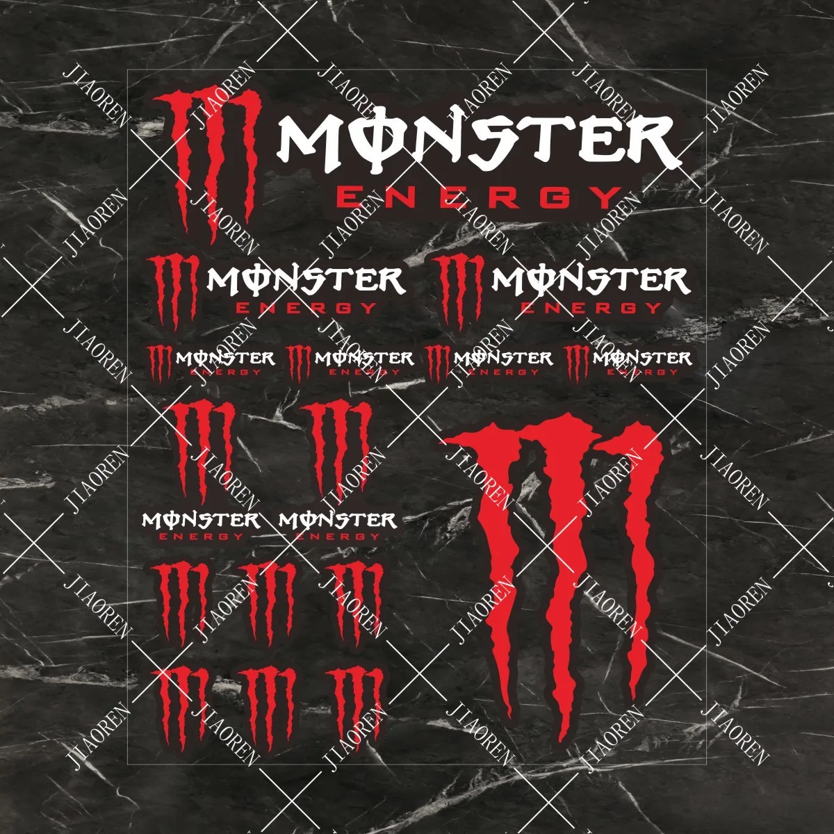 ملصقات عيد الميلاد مونستر إنيرجي للدراجات النارية شعار Decomanía Emblema Helco مقاومة للماء