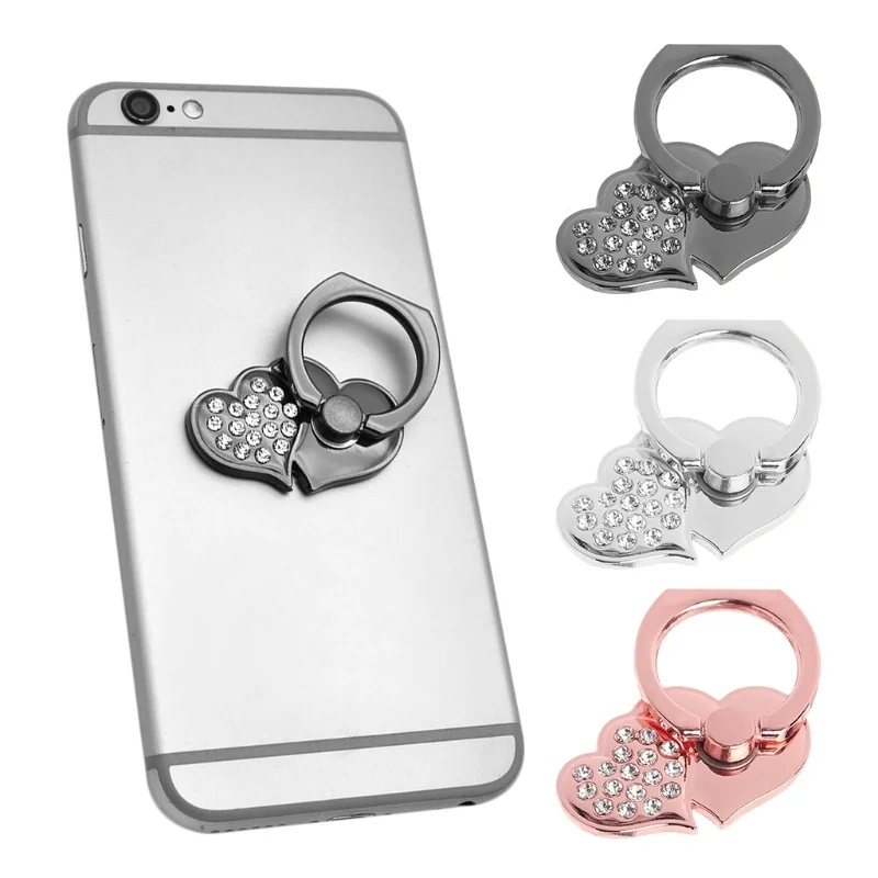 Fashion Shiny Diamond Phone Ring Stand Luxury Metal Finger Holder Gift Mobile Phone Stand Anti-Lost for IPhone Samsung Xiaomi