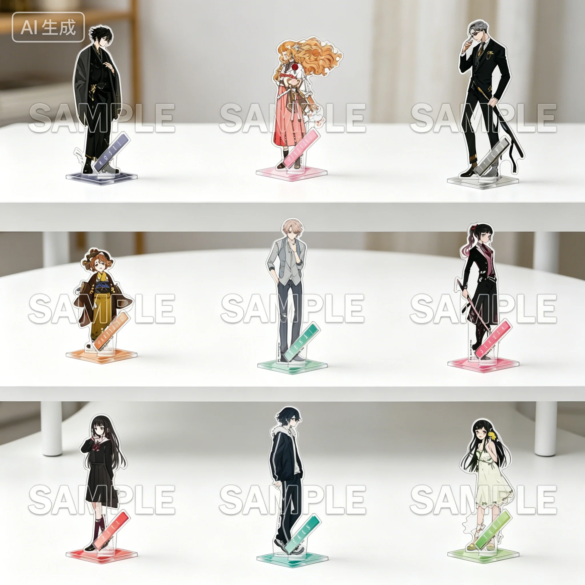 Anime Agents of the Four Seasons Rosei Kantsubaki Hinagiku Hanano Acrylic Stand Model Plate Keychains Desk Decor