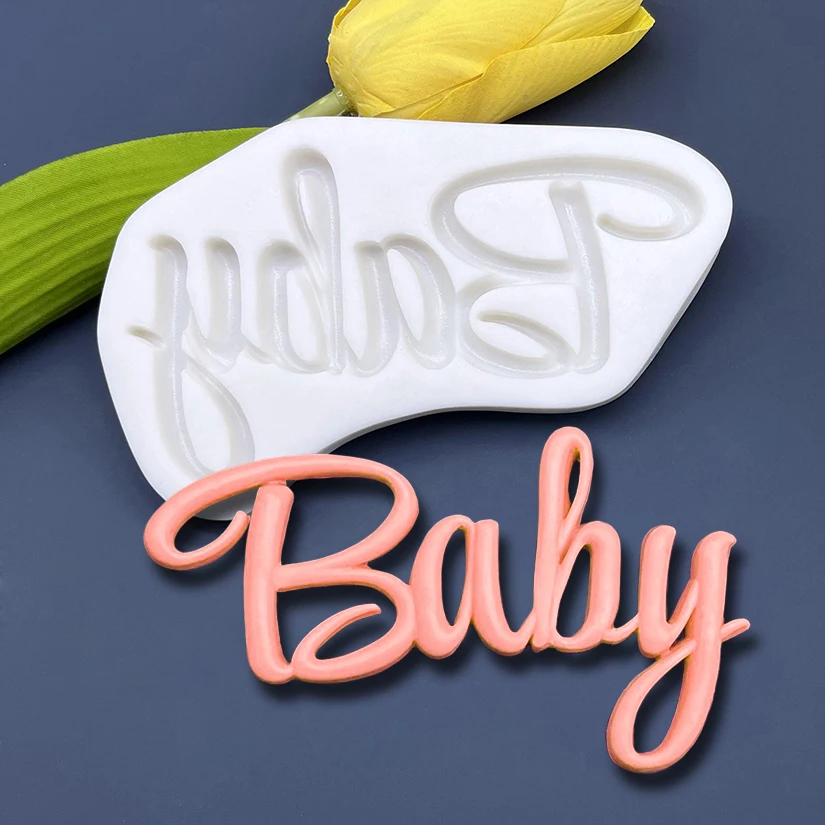 Alles Gute zum Geburtstag Baby Silikon Kuchen Backform Sugarcraft Schokolade Cupcake Harz Werkzeuge Fondant Dekorieren Werkzeuge – Detail 2