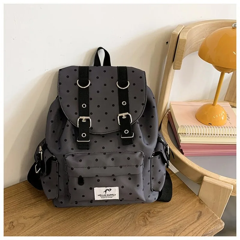 Richme Vintage Women Backpacks 2025 Harajuku Dots Mochilas Para Mujer New Design Students Daily Pockets Commute Bag Female