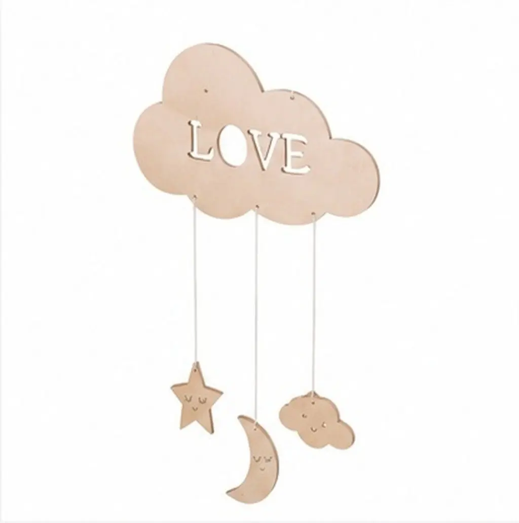 Eyelash Moon Kids Hanging Ornaments Children Bedroom Playroom Nursery Room Decorative Hanging Ornaments for Kids