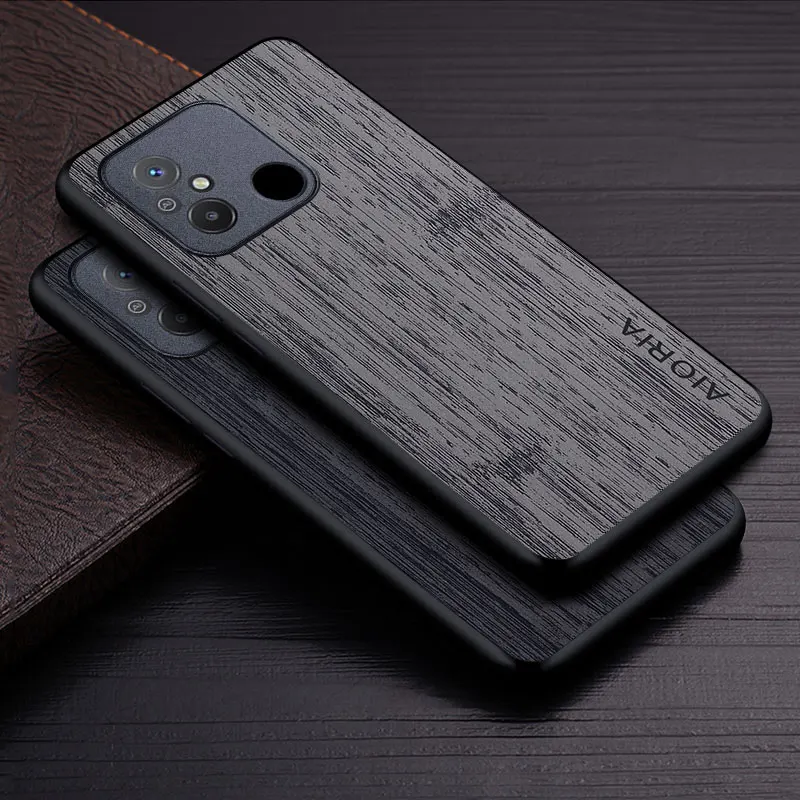 Case for Xiaomi Redmi 12C funda bamboo wood pattern Leather phone cover Luxury coque for xiaomi redmi 12c case capa