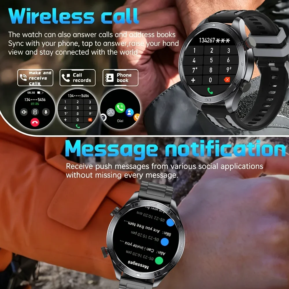 GPS Track Smart Watch AMOLED Screen Always Show Time Sports Fitness Heart Rate IP68 Waterproof Compass Call 2026 New Smartwatch view 5