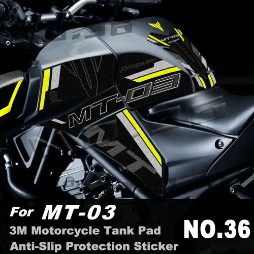 Imagen 2 del producto Almohadilla para tanque de combustible de motocicleta, empuñaduras de protección para rodilla, pegatina antideslizante, accesorios impermeables, para MT-03 mt03 3 M