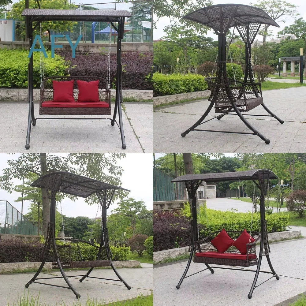 Outdoor Hammock Swing Chair for Garden Patio Balcony with Sun Shade Canopy Relaxation Furniture for Adults and Couples