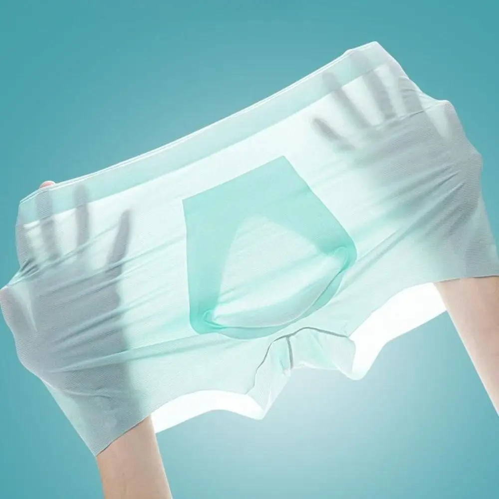 مريحة بلون الرجال الملاكم ملخصات شعور رائع الملابس الداخلية سلس السروال رقيقة جدا الحرير الجليد الملاكمين الذكور