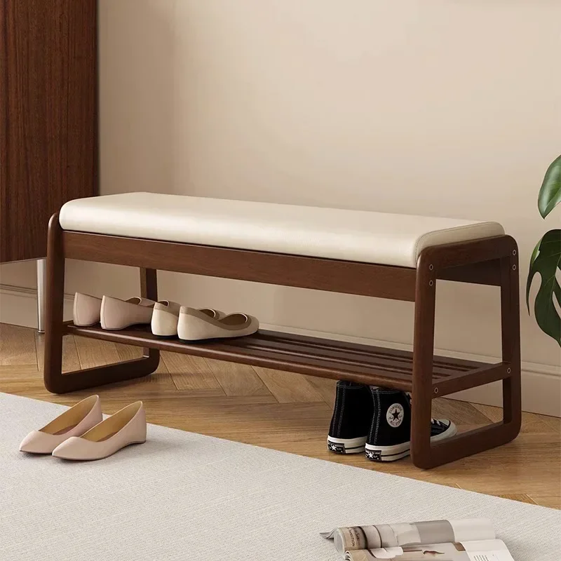 Solid Wood Shoes Bench Can Sit High Load-bearing Shoe Rack Simple Entryway Storage Shoe Cabinet Entry Shoe Bench Shoes Rack