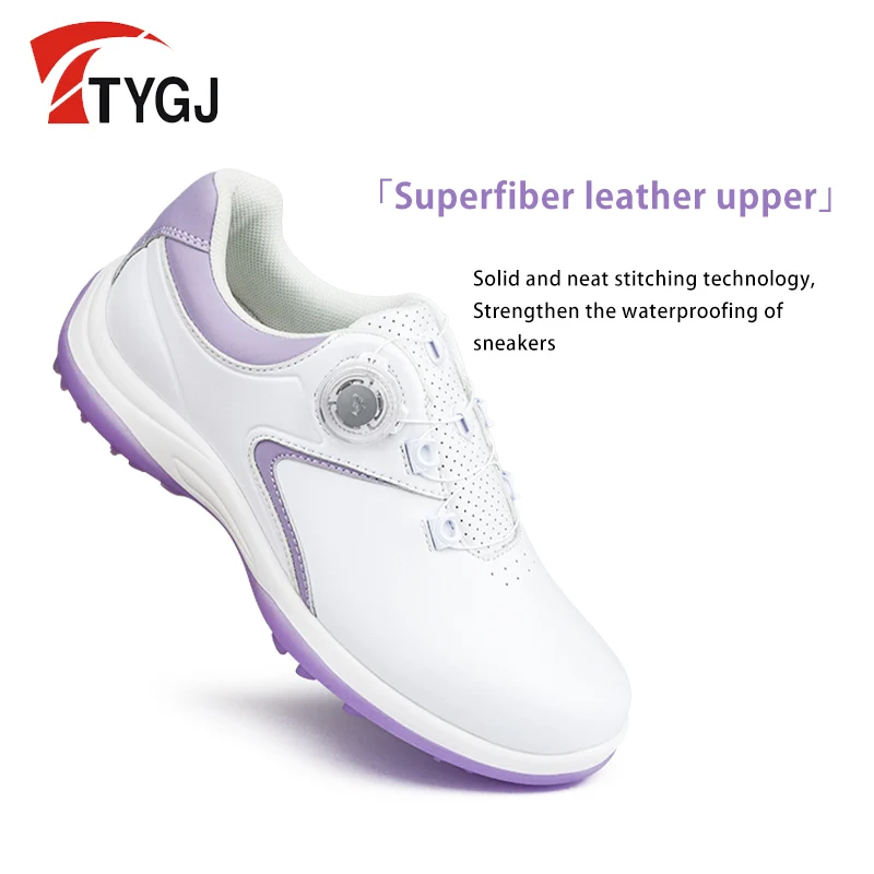 2024 golf shoes Fashion Breathable Lightweight Athletic shoe waterproof For Women Sneakers Comfortable White purple Sport Shoes