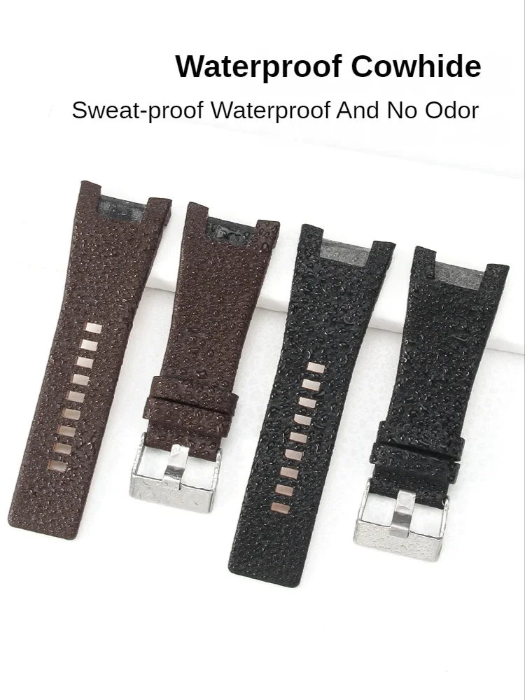 For Diesel Watch Band Men\'s Dz4246 Dz1273 Dz1216 Waterproof Comfortable Soft Genuine Leather Concave Interface Accessories