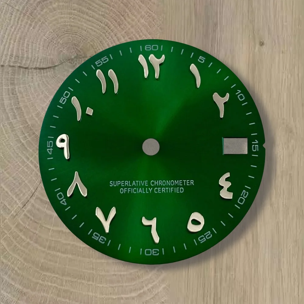 28,5 mm S-Logo, arabisches Zifferblatt, passend für NH35/NH36, japanisches Automatikwerk, hochwertiges Sunray-Zifferblatt, Uhrenmodifikationszubehör