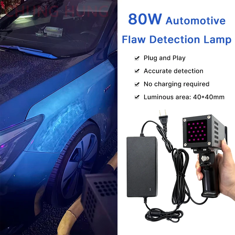 Portable LED Ultraviolet Flaw Detection Lamp Used for Fluorescent Detection of Paint Repair Marks on Car Surfaces Black Light La