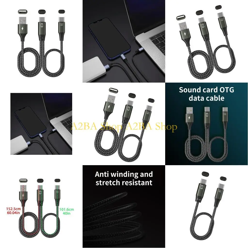 A2BA Type C Sound Card Converters for Music and Live Streaming with USB Quick Charging and OTG Functionality