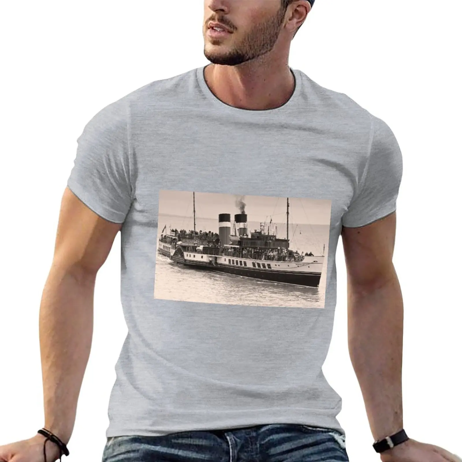 Waverley Paddle Steamer In Sepia T-Shirt funnys sweat shirt clothes for men