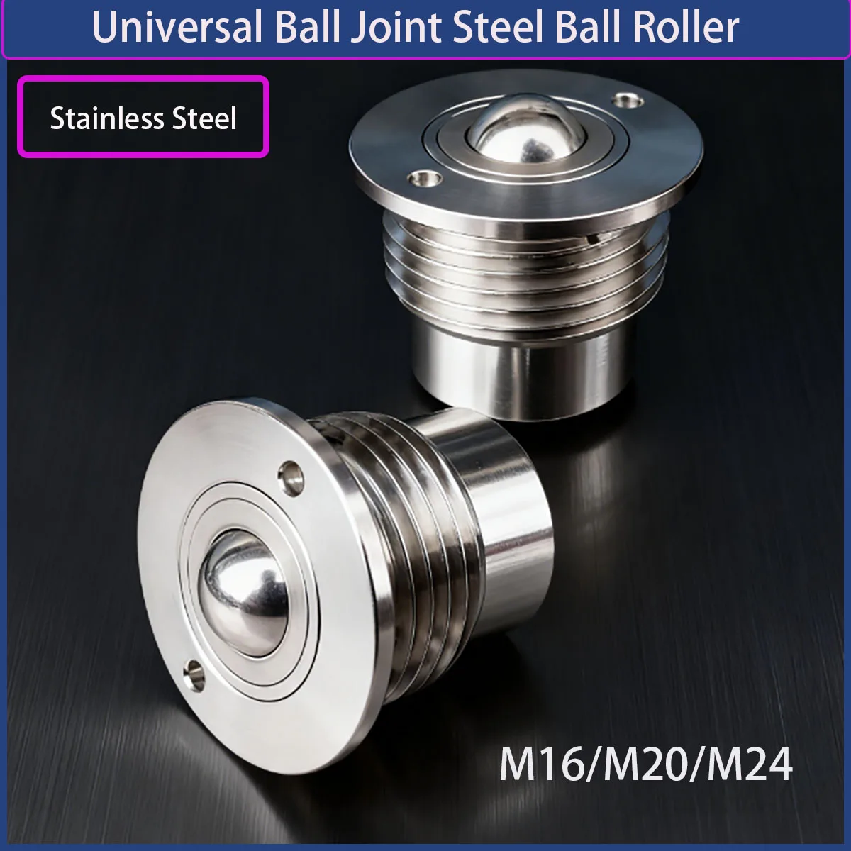 

Steel Ball Roller with Spring Telescopic Fine Thread Universal Joint Ball Head for Industrial Machinery M16/M20/M24
