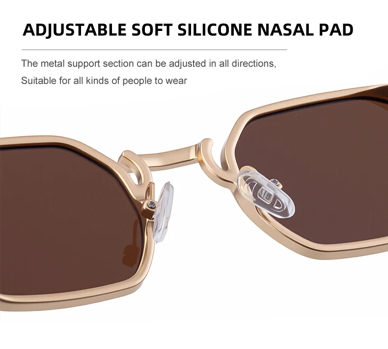 Steampunk Klassische Rechteckige Sonnenbrille für Herren 2026 Luxusmarke Punk Polygon Metallrahmen Sonnenbrillen für Männer Fahrbrillen Schutzbrille – Detail 11
