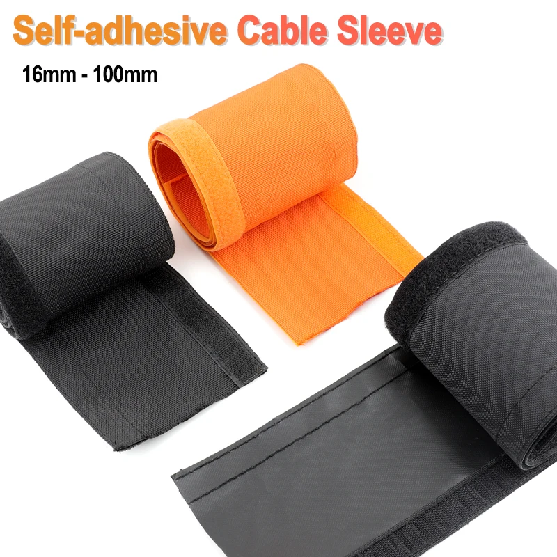 1/3/5/10M Self-adhesive PET Cable Sleeve 16mm-100mm PVC Waterproof Reusable Nylon Harness Sheath Wire Wrap Protection  Organizer