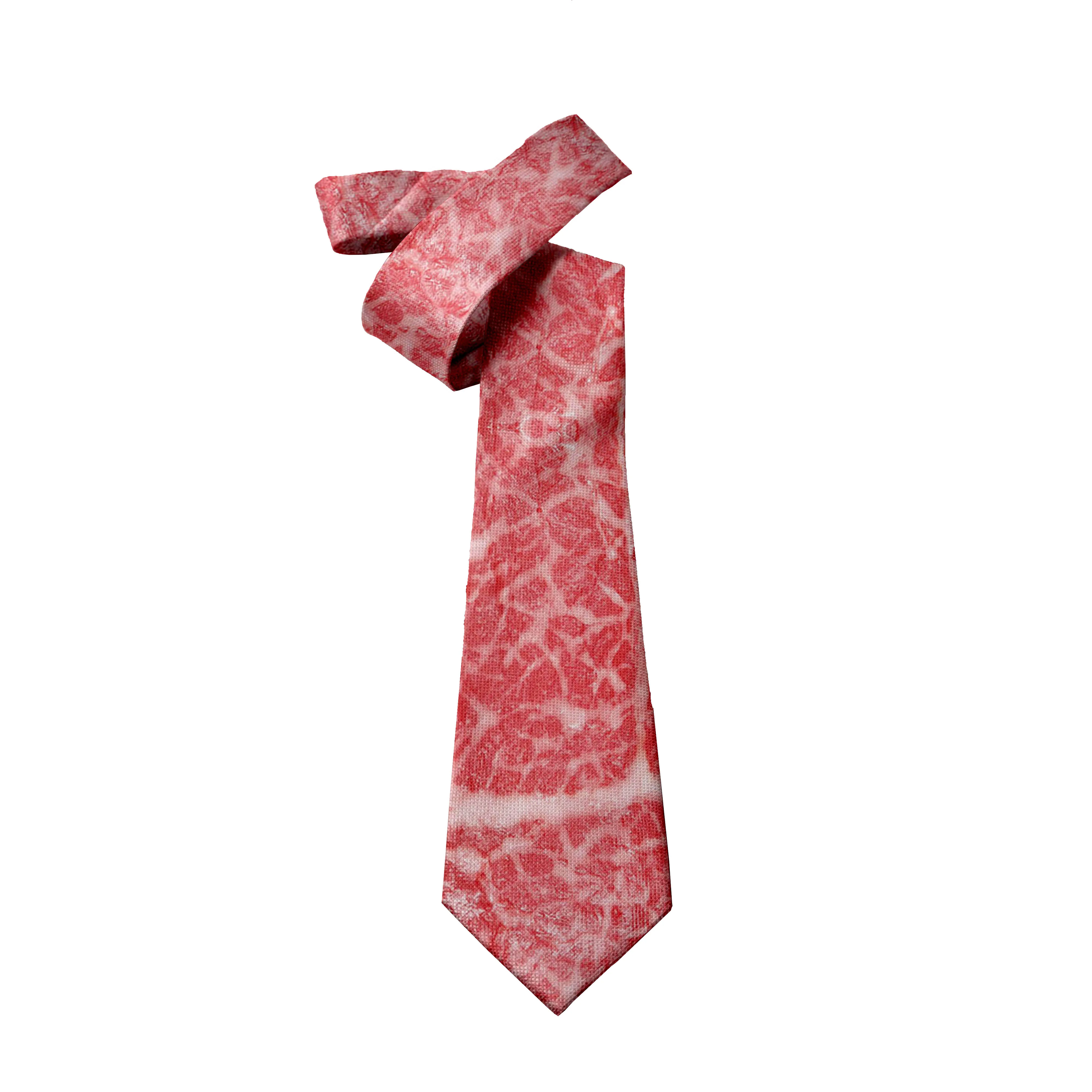 New meat barbecue style design tie fashion pork belly lean meat printing men's tie fun wedding party Halloween shirt accessories