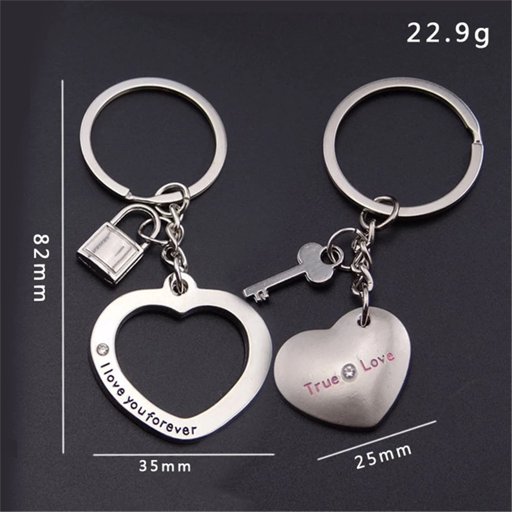 2pcs Cartoon Doll Heart Keychain Metal Jigsaw Puzzle Keyring for Women Men Car Handbag Phone Pendant Couple Valentine\'S Day Gift