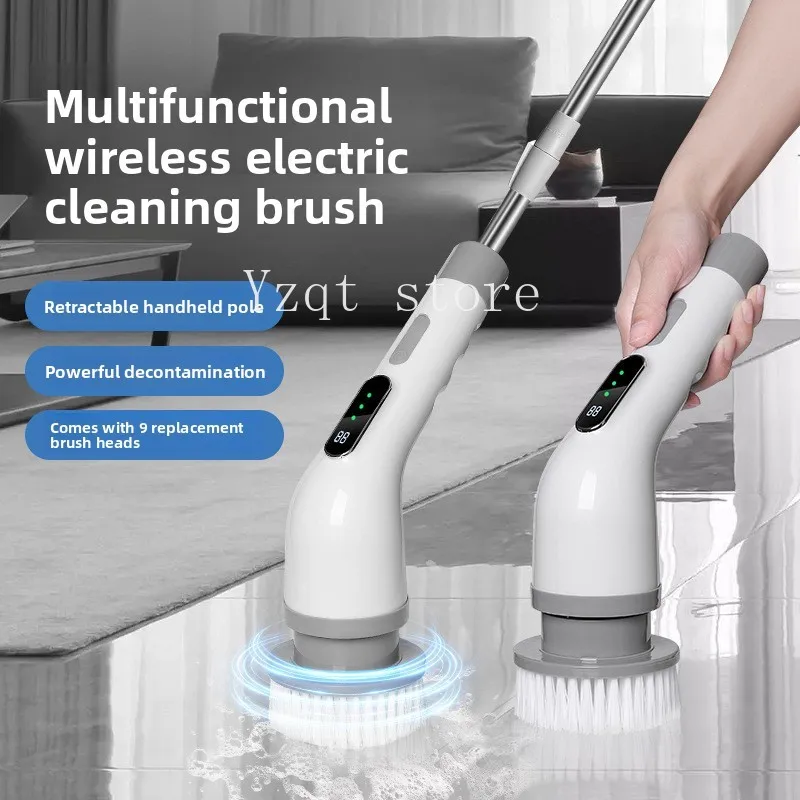 

Электрическая многофункциональная щетка для чистки, ручная мощная беспроводная выдвижная бытовая щетка для чистки кухни, ванной комнаты, артефакт