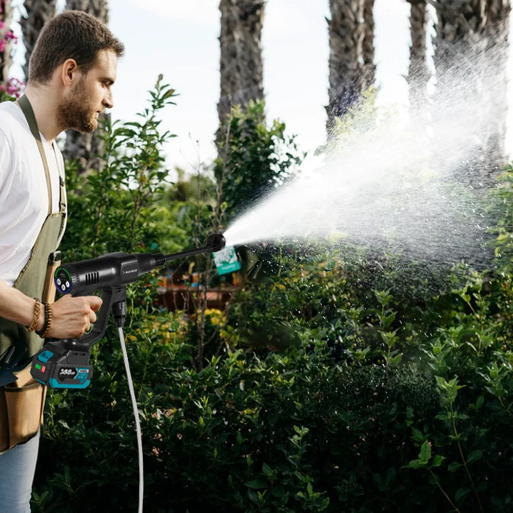 YOFIDRA 6IN1 200Bar Bürstenloser Hochdruck-Autowascher Wasserpistole Haushaltsreiniger Waschsprühpistole für Makita Akku – Detail 12
