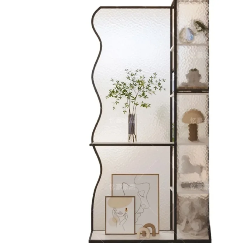 Cream wind entrance cabinet is opposite the door living room entrance sofa partition shelf art screen