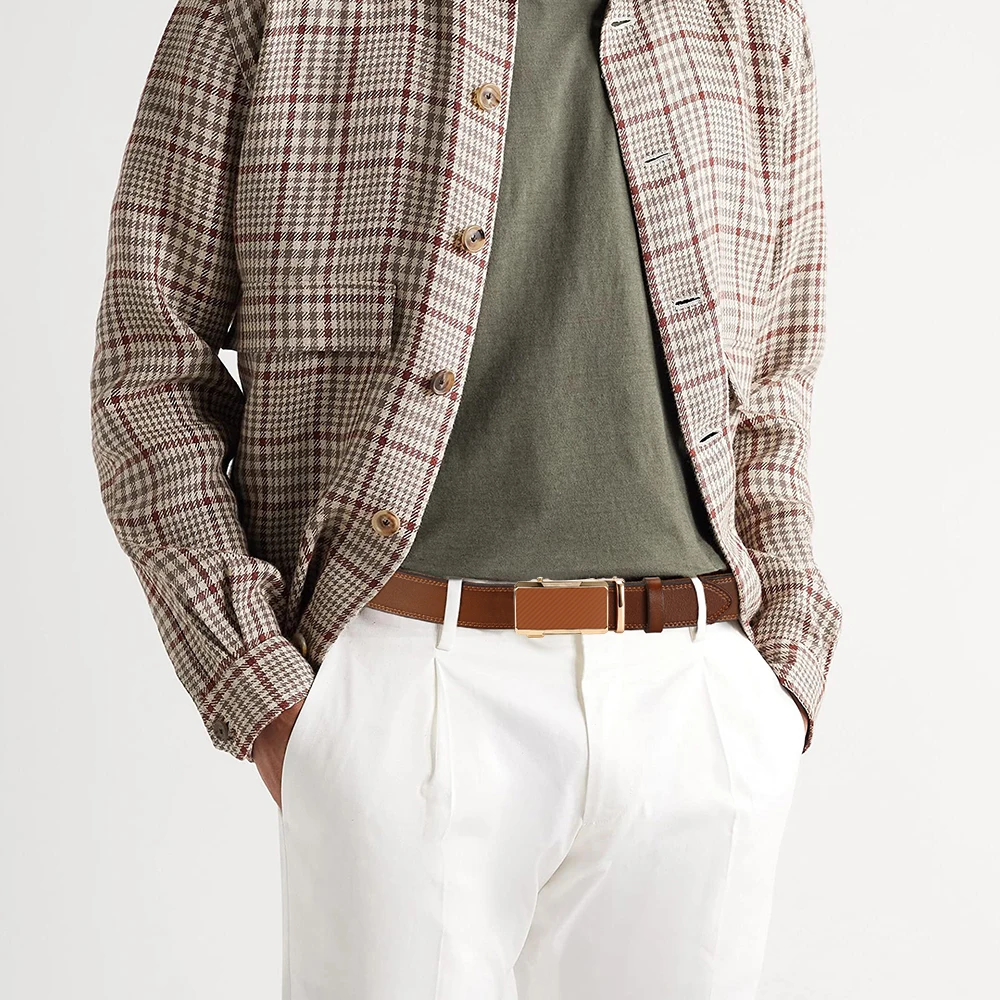 CHAOREN Men Belt Genuine Leather for Men's High Quality Buckle Business Black Cowskin Male Fashion Famous Brand Belt Women