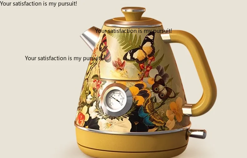Vintage Temperature Display Electric Kettle Large Capacity 304 Stainless Steel Anti-Dry Burn Water Boiler