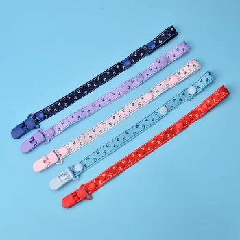 Clip per ciuccio per bambini Tettarelle da biberon Stampa di cartoni animati Neonati Catena per succhietto Accessori per passeggino Bambini Massaggiagengive Giocattoli Anti-perso Corda in tessuto