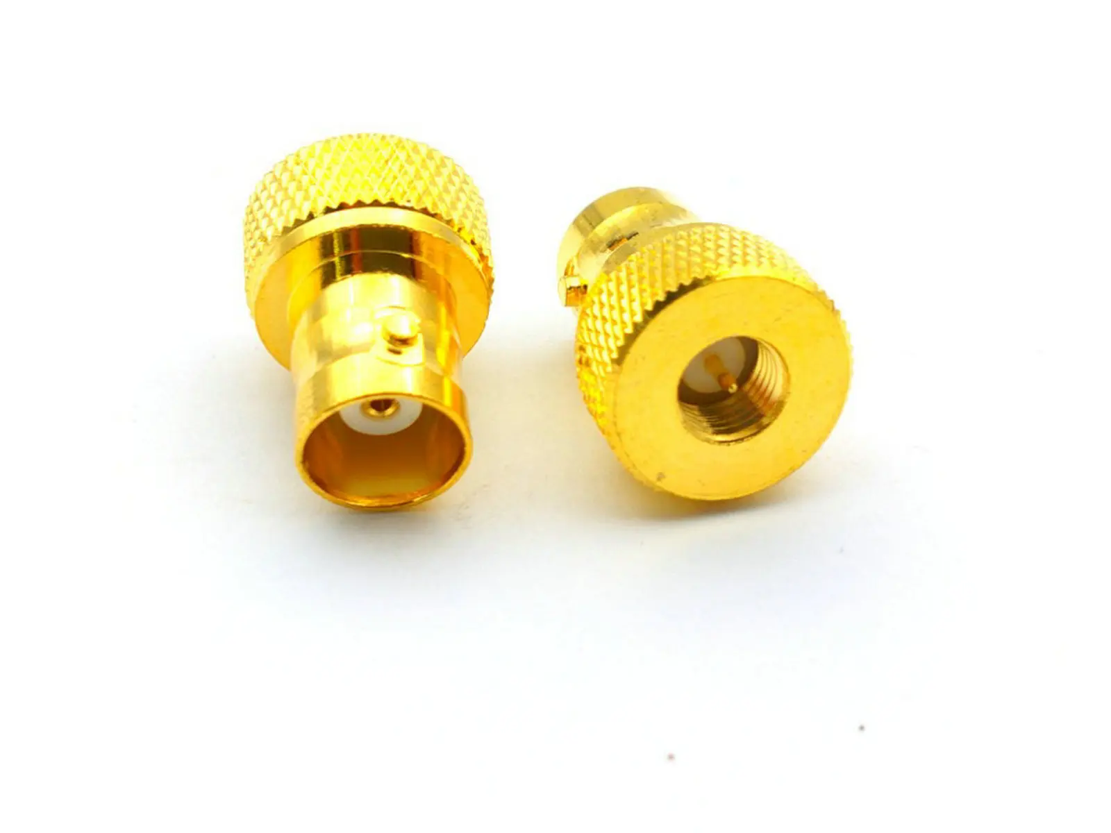 Imagem -03 - Bronze Ouro Bnc Jack Fêmea para Sma Macho Plug rf Coaxial Adaptador Conector 100 Peças de