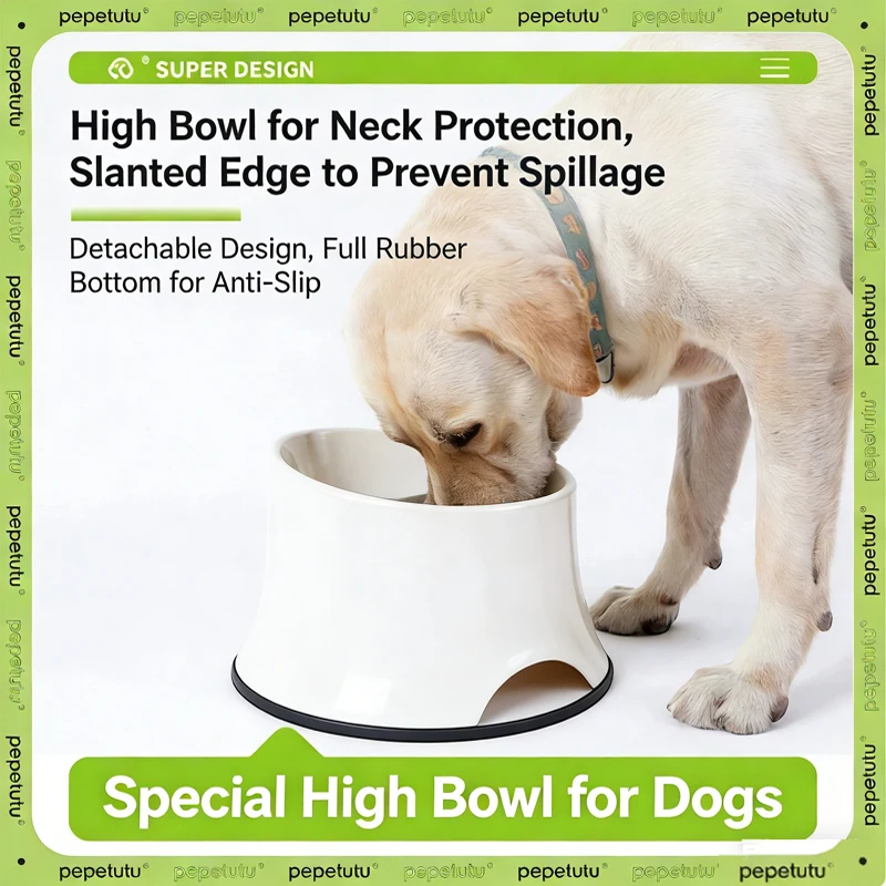 

Миска для собак из нержавеющей стали с защитой от проливания, наклонная, высокая, для защиты шейного отдела позвоночника собаки