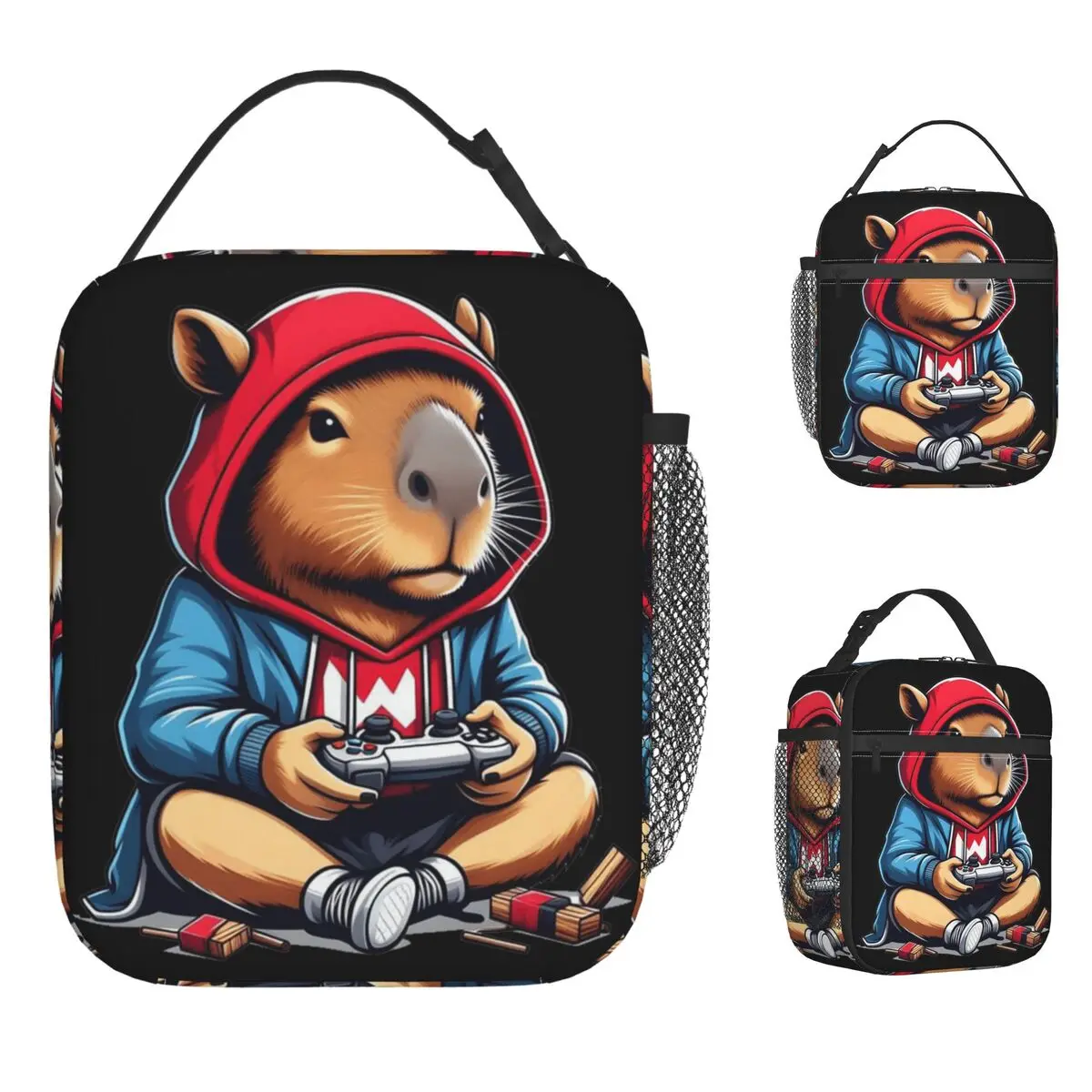 

Капибара, игровая сумка для обеда, сумка для обеда с графическим рисунком для взрослых, повседневная офисная сумка-холодильник, портативная изолированная водонепроницаемая сумка для еды