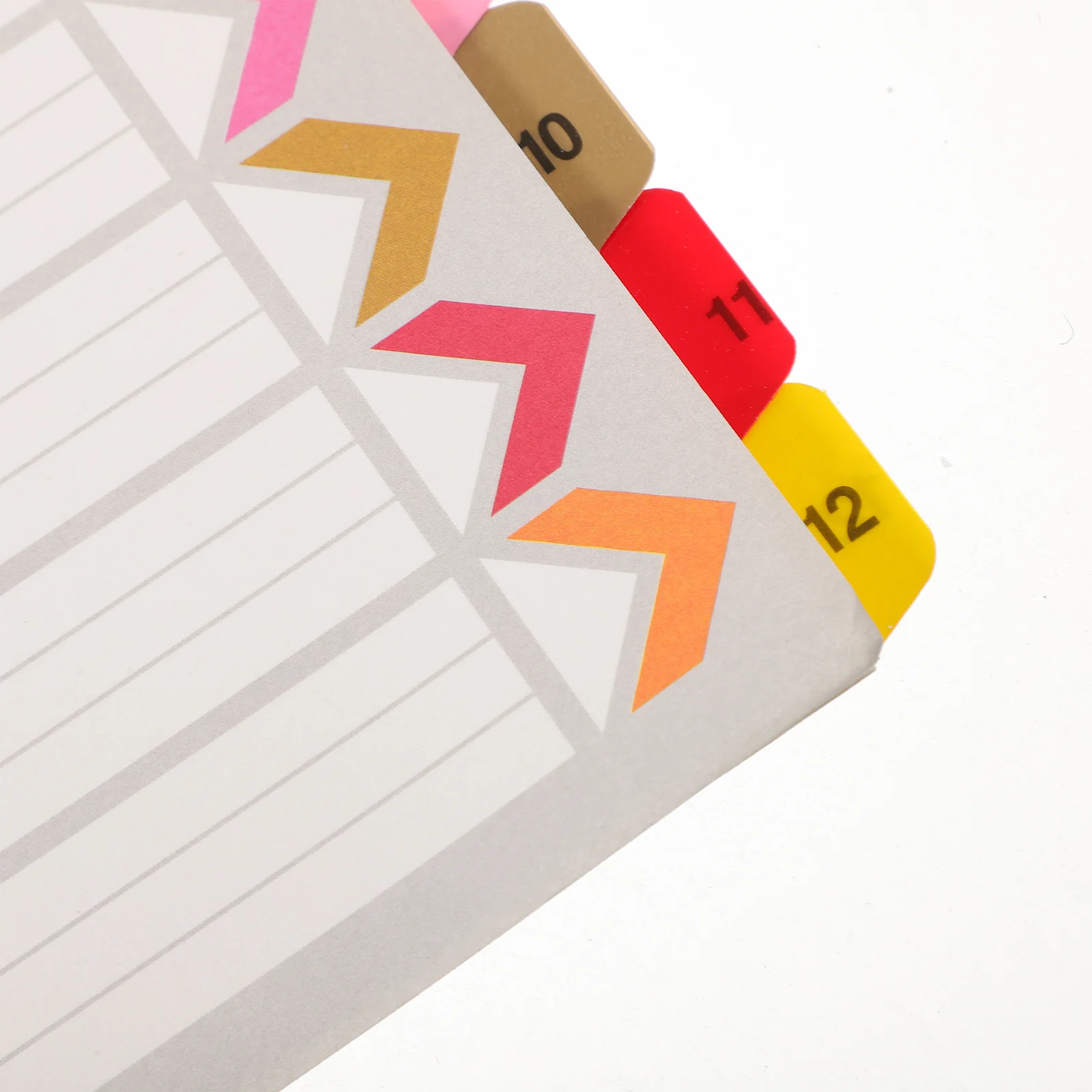 1pc Raccoglitore Divisori Indicatori di pagina colorati per notebook Organizzatore a fogli mobili Indice Etichette classificate Schede in plastica Blocco note