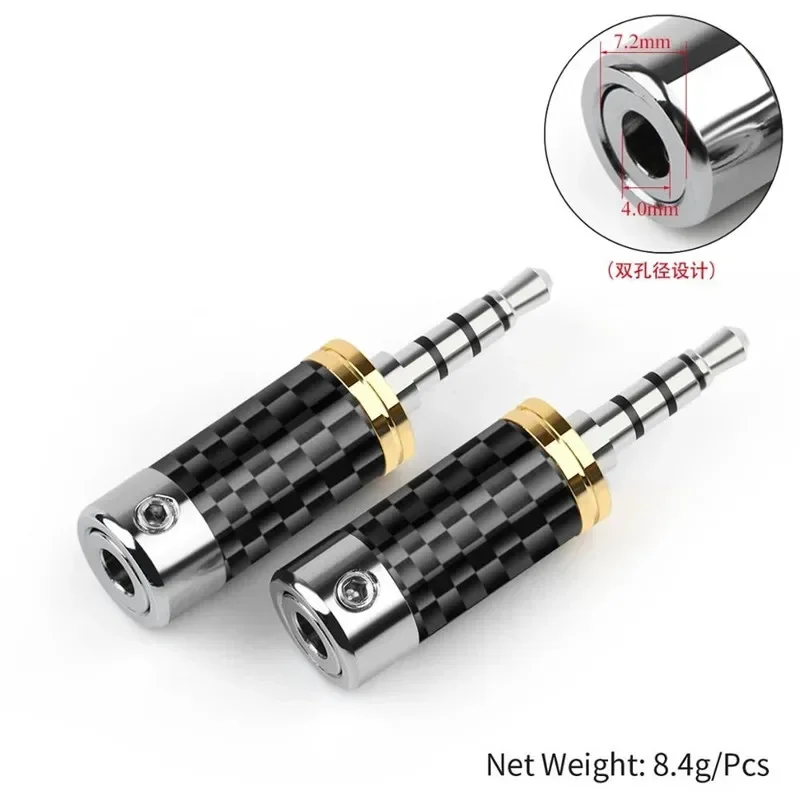 Audio Plug 3.5mm Jack For Soldering Connector 4 Pole Male DIY Earphones Cable With Mic Rhodium Gold Plated 3.5 Speaker Terminal