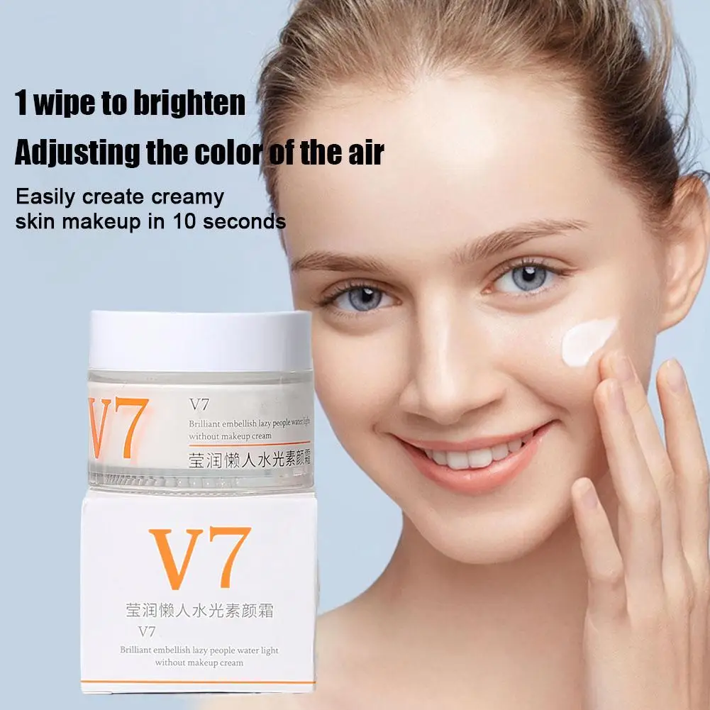 V7 Lazy Skin Whitening Cream Deep Moisturizing Moisturizing Skin Firming Primer Cream 50g Whitening Brightening Skin Lady Z2Q7