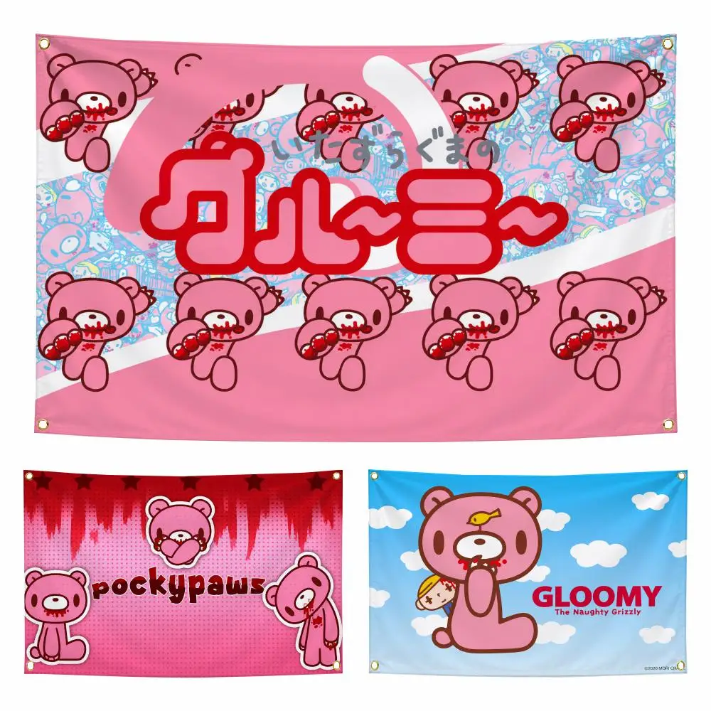 Character G-Gloomy Bear Flags Personalized Flag Room Dorm Camping Picnic Garage Bar Indoor Outdoor Wall Decor