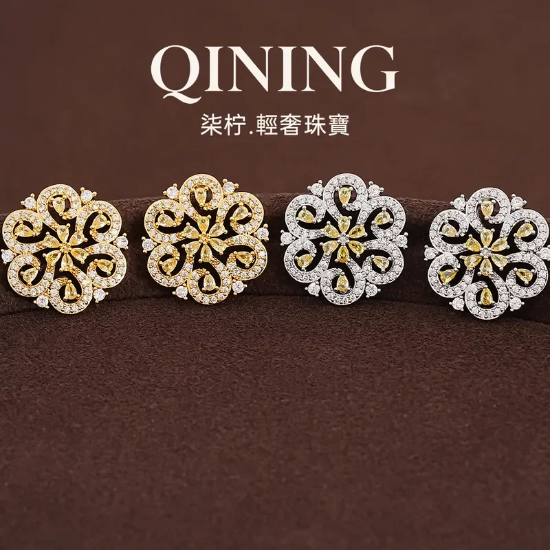 Byzantine swirl, retro hollow pattern stud earrings light luxury niche daily earrings wedding banquet party earrings